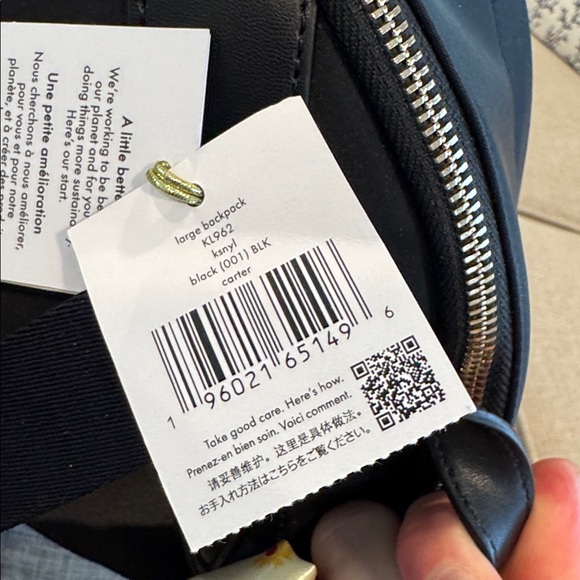 Kate Spade Bag Carter Large Nylon Black Backpack - Picture 16 of 17